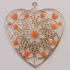 Iron Enamel Pendant. Fashion Jewelry findings. Lead-free. Heart 65x60mm Sold by Bag 