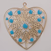 Iron Enamel Pendant. Fashion Jewelry findings. Lead-free. Heart 65x60mm Sold by Bag 