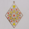 Iron Enamel Pendant. Fashion Jewelry findings. Lead-free. Diamond 90x60mm Sold by Bag 