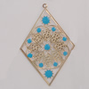 Iron Enamel Pendant. Fashion Jewelry findings. Lead-free. Diamond 90x60mm Sold by Bag 