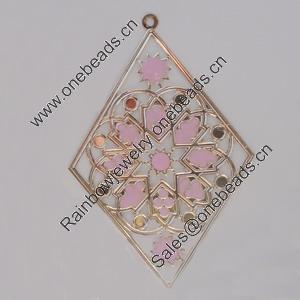 Iron Enamel Pendant. Fashion Jewelry findings. Lead-free. Diamond 90x60mm Sold by Bag 