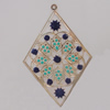 Iron Enamel Pendant. Fashion Jewelry findings. Lead-free. Diamond 90x60mm Sold by Bag 