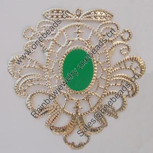 Iron Enamel Pendant. Fashion Jewelry findings. Lead-free. Flower 70x68mm Sold by Bag 