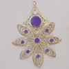 Iron Enamel Pendant. Fashion Jewelry findings. Lead-free. Flower 85x63mm Sold by Bag 