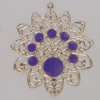 Iron Enamel Pendant. Fashion Jewelry findings. Lead-free. Flower 73x65mm Sold by Bag 