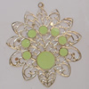 Iron Enamel Pendant. Fashion Jewelry findings. Lead-free. Flower 73x65mm Sold by Bag 