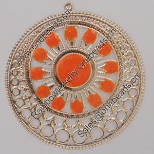 Iron Enamel Pendant. Fashion Jewelry findings. Lead-free. 65mm Sold by Bag 