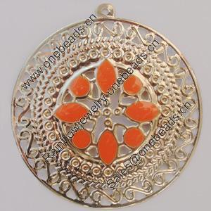 Iron Enamel Pendant. Fashion Jewelry findings. Lead-free. 55mm Sold by Bag 