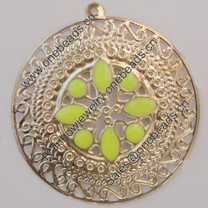 Iron Enamel Pendant. Fashion Jewelry findings. Lead-free. 55mm Sold by Bag 