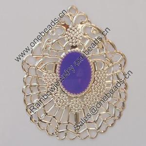 Iron Enamel Pendant. Fashion Jewelry findings. Lead-free. 65x51mm Sold by Bag 