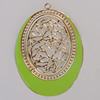 Iron Enamel Pendant. Fashion Jewelry findings. Lead-free. Flat Oval 61x44mm Sold by Bag 