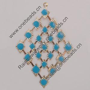 Iron Enamel Pendant. Fashion Jewelry findings. Lead-free. Diamond 86x56mm Sold by Bag 