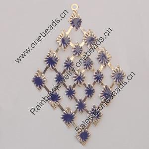 Iron Enamel Pendant. Fashion Jewelry findings. Lead-free. Diamond 86x56mm Sold by Bag 