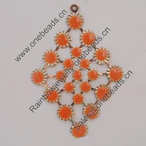Iron Enamel Pendant. Fashion Jewelry findings. Lead-free. Diamond 79x54mm Sold by Bag 
