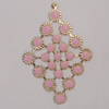 Iron Enamel Pendant. Fashion Jewelry findings. Lead-free. Diamond 79x54mm Sold by Bag 