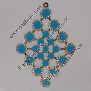 Iron Enamel Pendant. Fashion Jewelry findings. Lead-free. Diamond 79x55mm Sold by Bag 