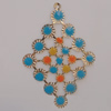 Iron Enamel Pendant. Fashion Jewelry findings. Lead-free. Diamond 79x55mm Sold by Bag 