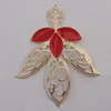 Iron Enamel Pendant. Fashion Jewelry findings. Lead-free. Flower 69x55mm Sold by Bag 