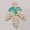 Iron Enamel Pendant. Fashion Jewelry findings. Lead-free. Flower 69x55mm Sold by Bag 