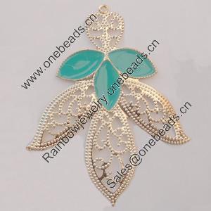 Iron Enamel Pendant. Fashion Jewelry findings. Lead-free. Flower 69x55mm Sold by Bag 