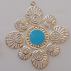 Iron Enamel Pendant. Fashion Jewelry findings. Lead-free. Flower 71x65mm Sold by Bag 