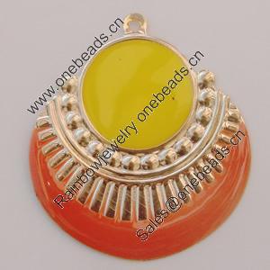 Iron Enamel Pendant. Fashion Jewelry findings. Lead-free. 39x34mm Sold by Bag 