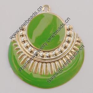 Iron Enamel Pendant. Fashion Jewelry findings. Lead-free. 39x34mm Sold by Bag