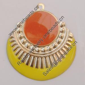 Iron Enamel Pendant. Fashion Jewelry findings. Lead-free. 39x34mm Sold by Bag