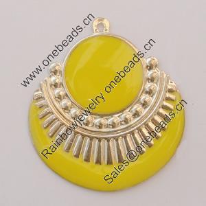 Iron Enamel Pendant. Fashion Jewelry findings. Lead-free. 39x34mm Sold by Bag