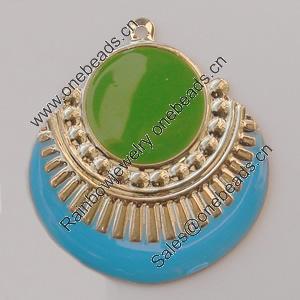 Iron Enamel Pendant. Fashion Jewelry findings. Lead-free. 39x34mm Sold by Bag