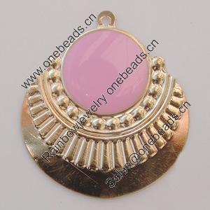 Iron Enamel Pendant. Fashion Jewelry findings. Lead-free. 39x34mm Sold by Bag