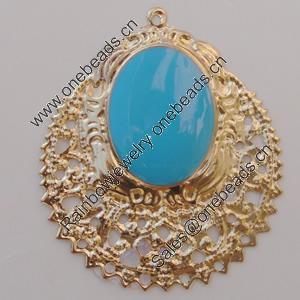 Iron Enamel Pendant. Fashion Jewelry findings. Lead-free. 42x36mm Sold by Bag