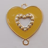 Iron Enamel Connector. Fashion Jewelry findings. Lead-free. Heart 40x35mm Sold by Bag