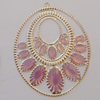 Iron Enamel Pendant. Fashion Jewelry findings. Lead-free. Flat oval 53x63mm Sold by Bag