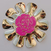 Iron Enamel Pendant. Fashion Jewelry findings. Lead-free. Flower 63mm Sold by Bag 