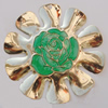 Iron Enamel Pendant. Fashion Jewelry findings. Lead-free. Flower 63mm Sold by Bag