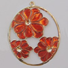 Iron Enamel Pendant. Fashion Jewelry findings. Lead-free. Flat oval 76x61mm Sold by Bag