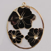 Iron Enamel Pendant. Fashion Jewelry findings. Lead-free. Flat oval 76x61mm Sold by Bag