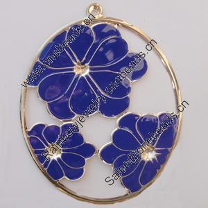 Iron Enamel Pendant. Fashion Jewelry findings. Lead-free. Flat oval 76x61mm Sold by Bag