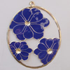 Iron Enamel Pendant. Fashion Jewelry findings. Lead-free. Flat oval 76x61mm Sold by Bag