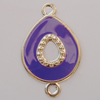 Iron Enamel Connector. Fashion Jewelry findings. Lead-free. Teardrop 39x24mm Sold by Bag