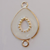 Iron Enamel Connector. Fashion Jewelry findings. Lead-free. Teardrop 39x24mm Sold by Bag