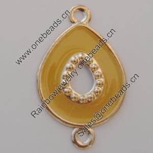 Iron Enamel Connector. Fashion Jewelry findings. Lead-free. Teardrop 39x24mm Sold by Bag