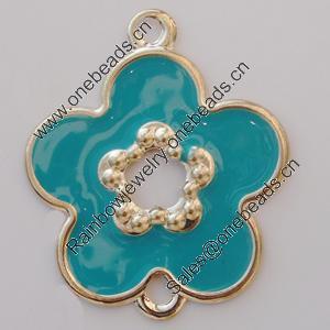 Iron Enamel Connector. Fashion Jewelry findings. Lead-free. Flower 39x33mm Sold by Bag