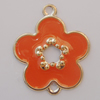 Iron Enamel Connector. Fashion Jewelry findings. Lead-free. Flower 39x33mm Sold by Bag