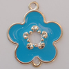 Iron Enamel Connector. Fashion Jewelry findings. Lead-free. Flower 39x33mm Sold by Bag