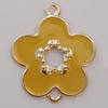 Iron Enamel Connector. Fashion Jewelry findings. Lead-free. Flower 39x33mm Sold by Bag