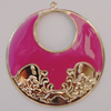 Iron Enamel Pendant. Fashion Jewelry findings. Lead-free. 40mm Sold by Bag