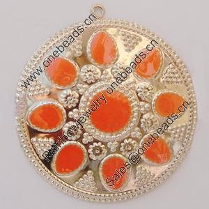 Iron Enamel Pendant. Fashion Jewelry findings. Lead-free. 41mm Sold by Bag