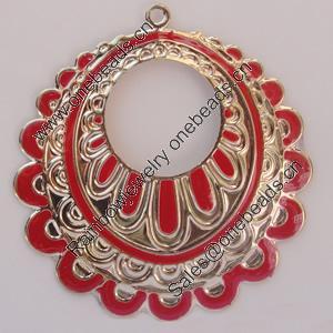 Iron Enamel Pendant. Fashion Jewelry findings. Lead-free. 47x52mm Sold by Bag